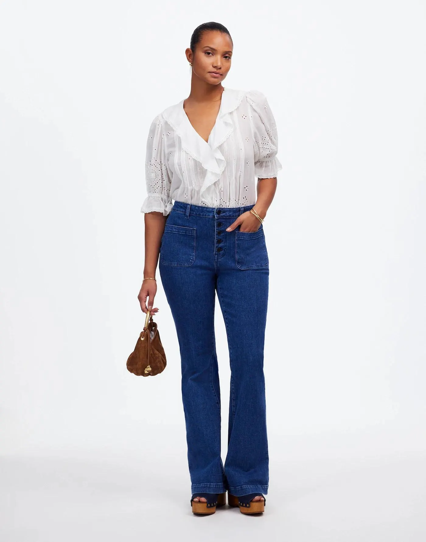 Curvy Flea Market Flare Jeans in Enola Wash