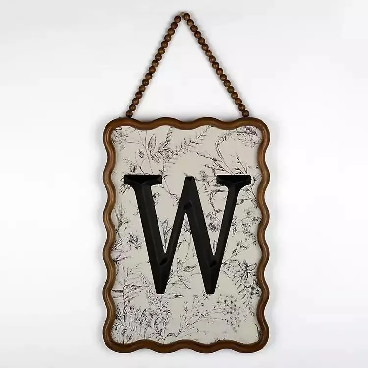Toile Monogram W Wavy Wall Plaque