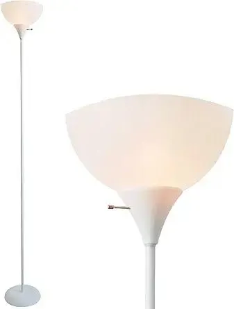 Newhouse Lighting NHFL-JO-WH Joey 71-inch Modern Standing, Torchiere Floor Lamp for Bedrooms, Living Room | Durable Floor Lamp for Home, Office, Reading (White)
