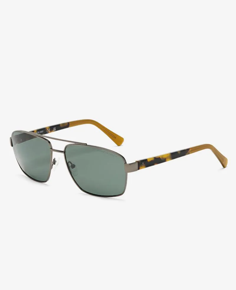 Square Metal Navigator Sunglasses -