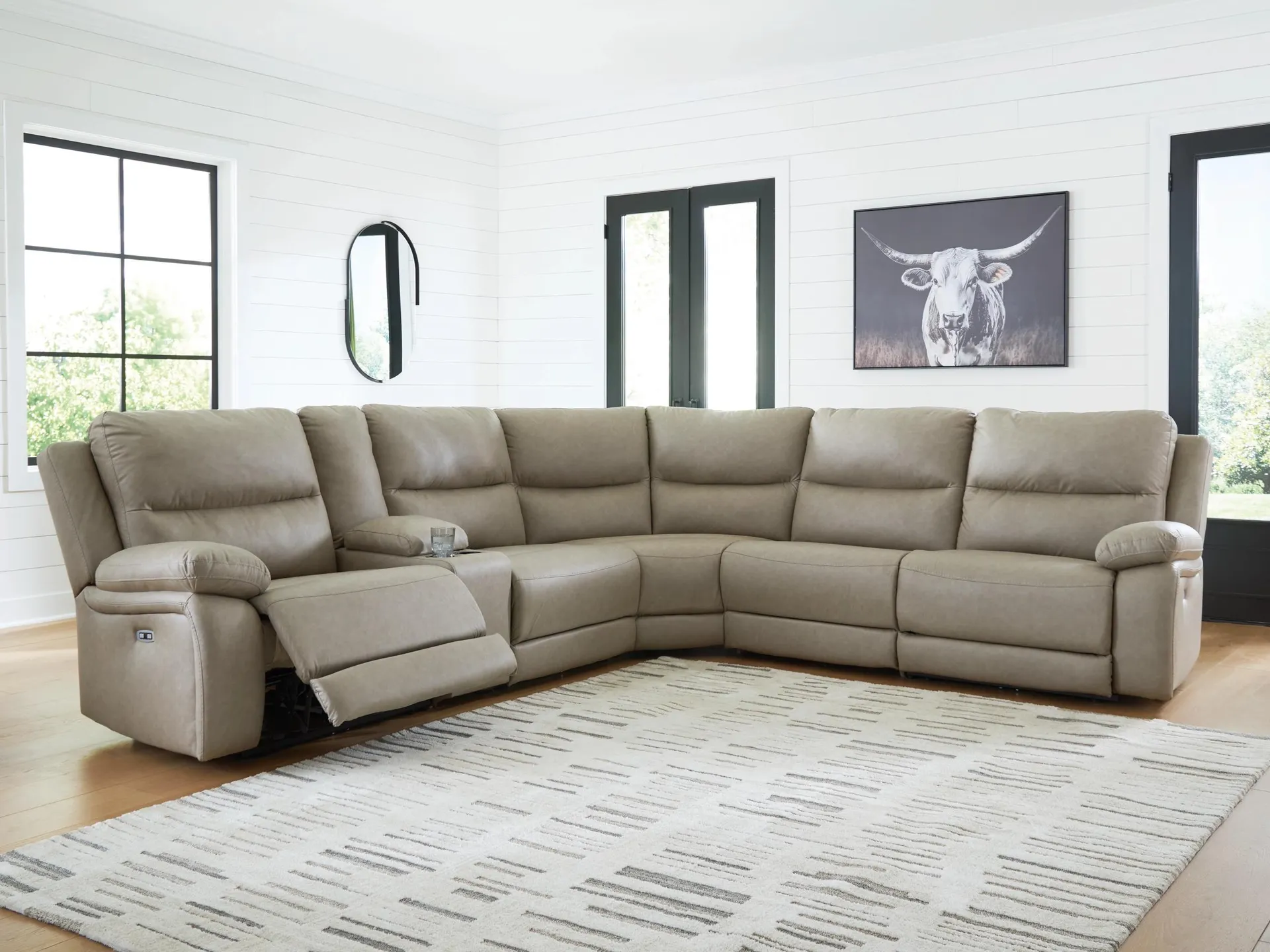 Brannigan 6-Piece Dual Power Reclining Modular Sectional with Storage Console