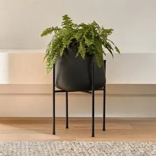 Tuva Indoor/Outdoor Narrow Planter Set - Black