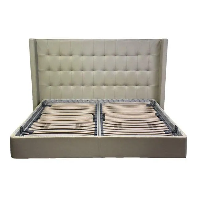 Roche Bobois King Beige Leather Bed