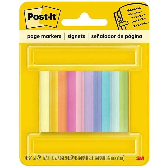 Post-it Page Markers 1/2" x 2",