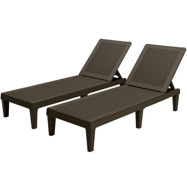 Ikey 21.7'' Outdoor Chaise Lounge (Set of 2)
