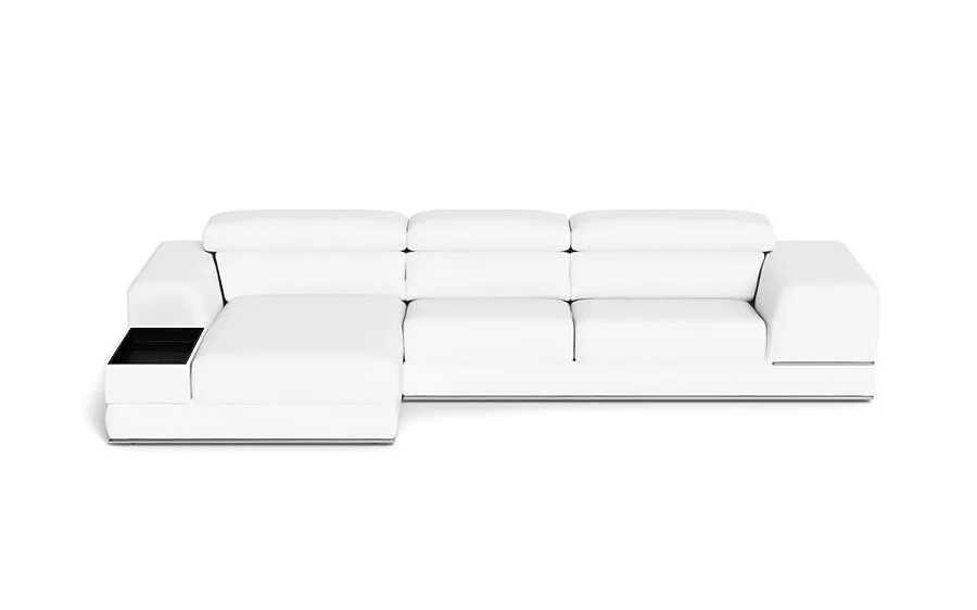 Lorenzo Left Sectional Sofa White
