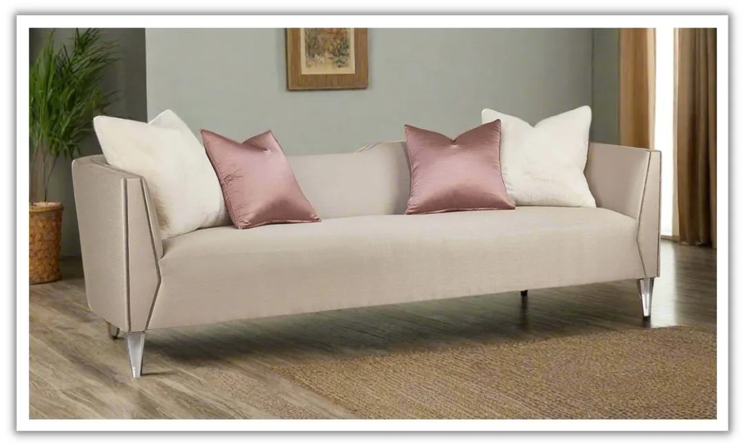 AICO Linea Matching Sofa Metallic Silver Mist