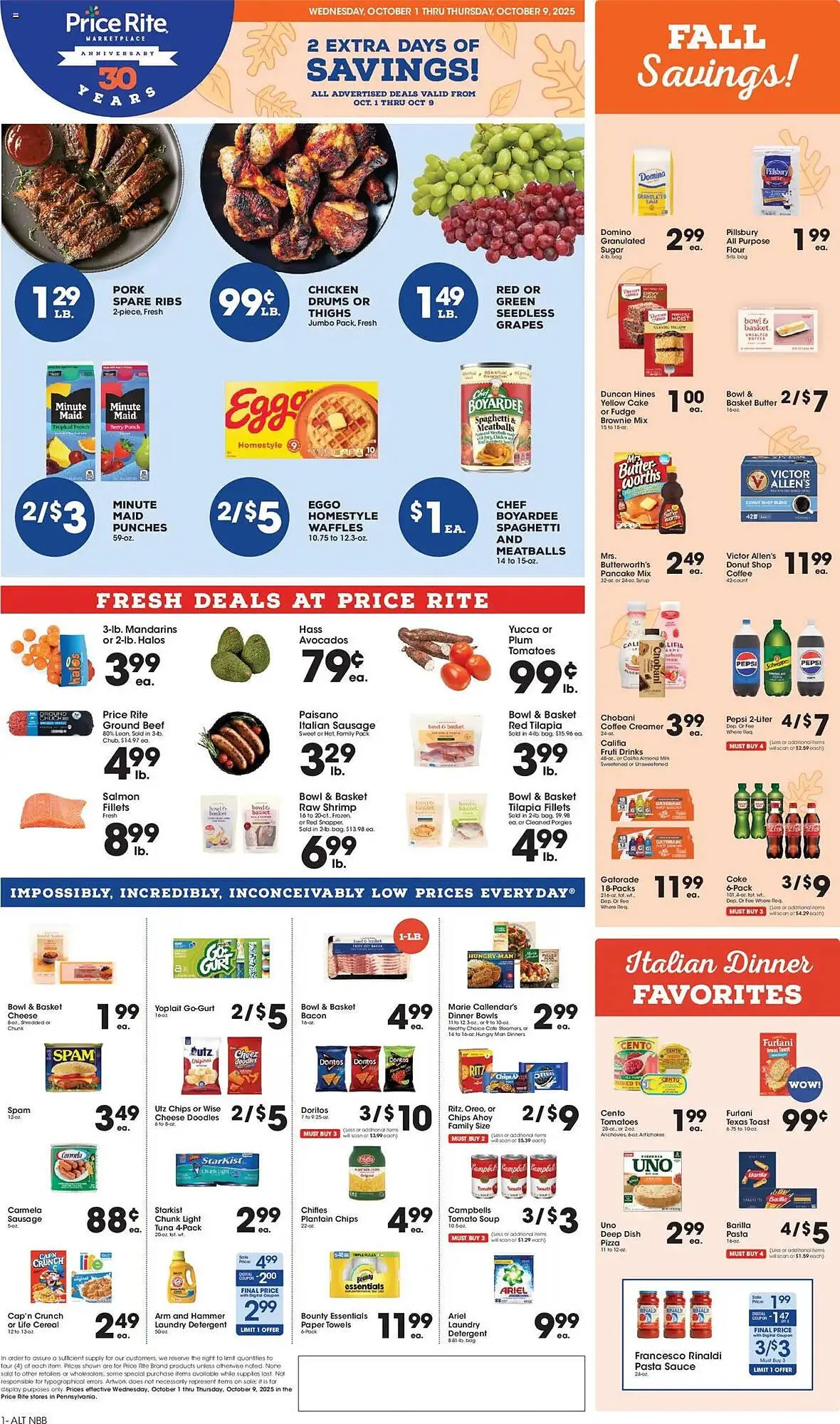 Weekly ad Price Rite circular from October 1 to October 10 2025 - Page 1