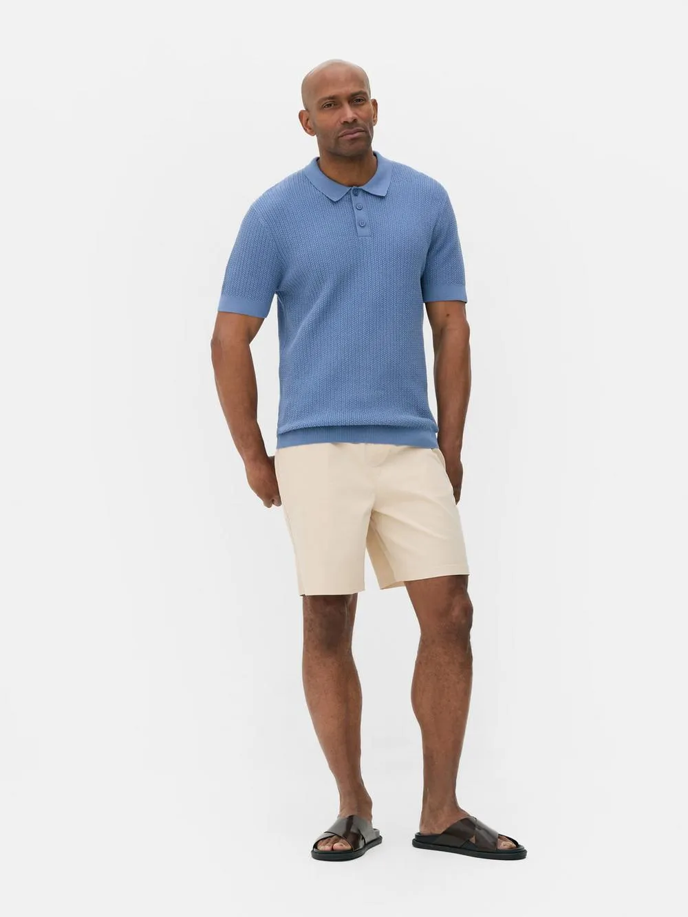 Polo de punto de ochos con manga corta