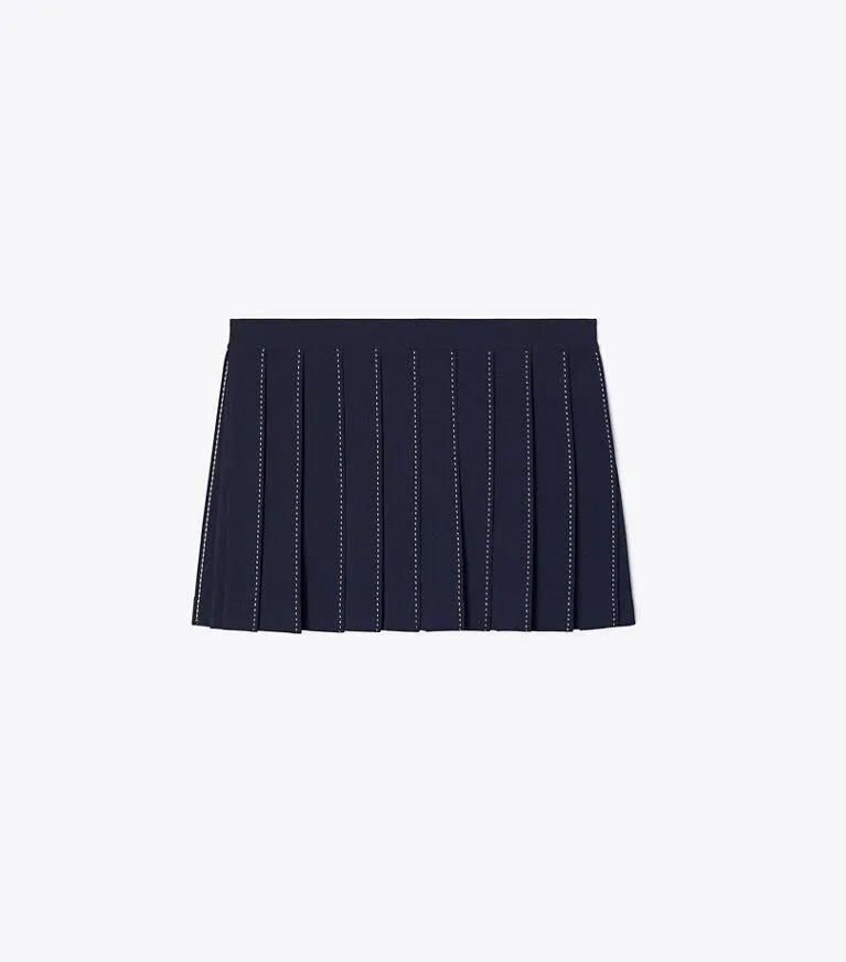 PICK STITCH PLEATED SKIRT