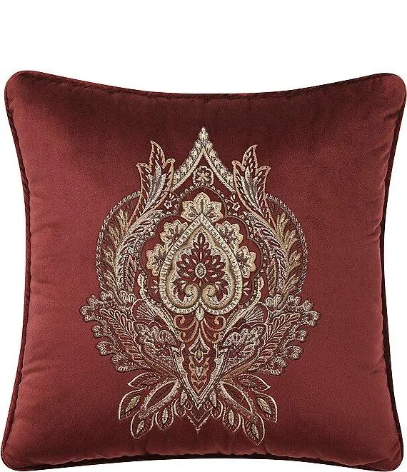 Madeira Embroidered Damask Square Pillow