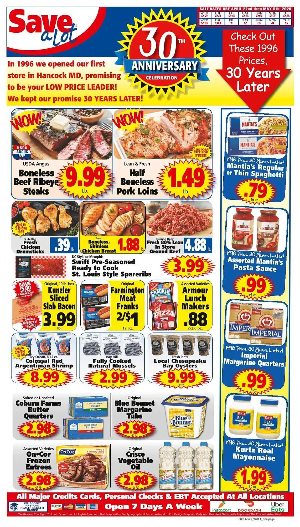 Weekly promotion Save a Lot weekly ad spanning from April 22 to May 5 2026 - Page 1 for Catalogue 365