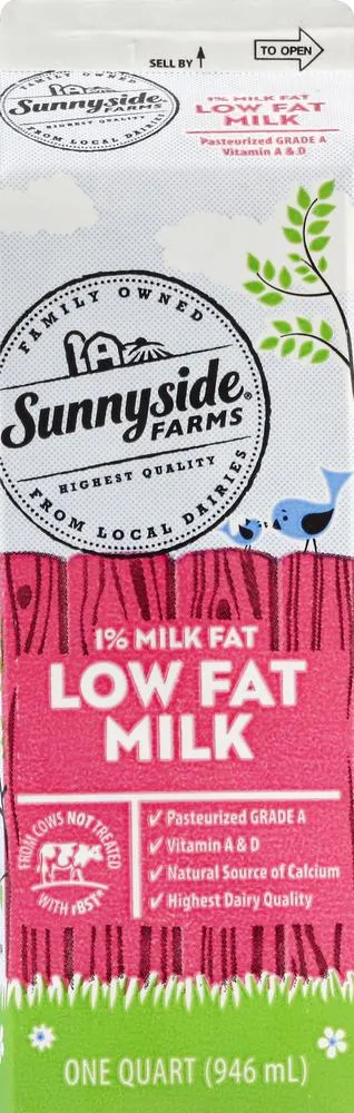 Sunnyside Farms Milk, Low Fat, 1% Milk Fat