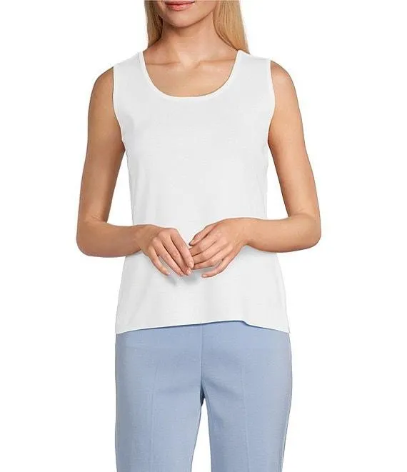 Knit Double Scoop Neck Sleeveless Tank