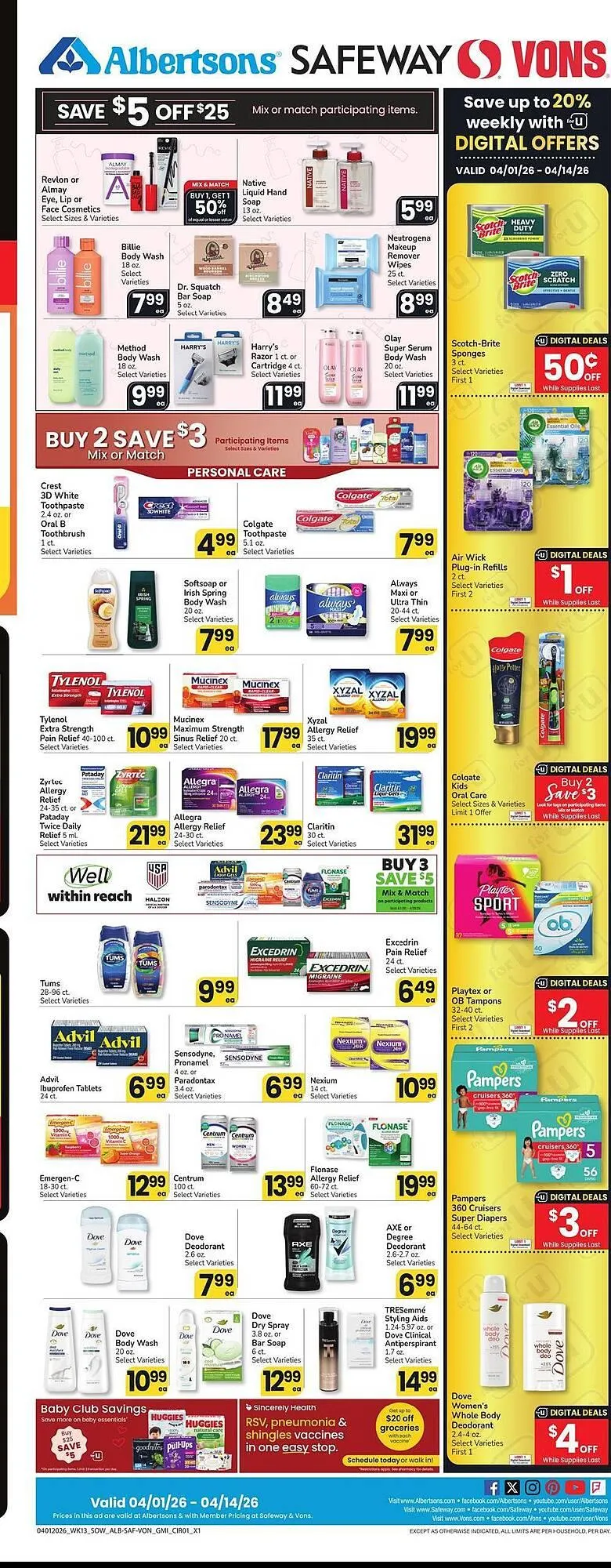 Weekly promotion Safeway weekly ad spanning from April 1 to April 7 2026 - Page 9 for Catalogue 365