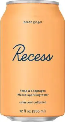 Recess Peach Ginger Sparkling Water Infused with Hemp