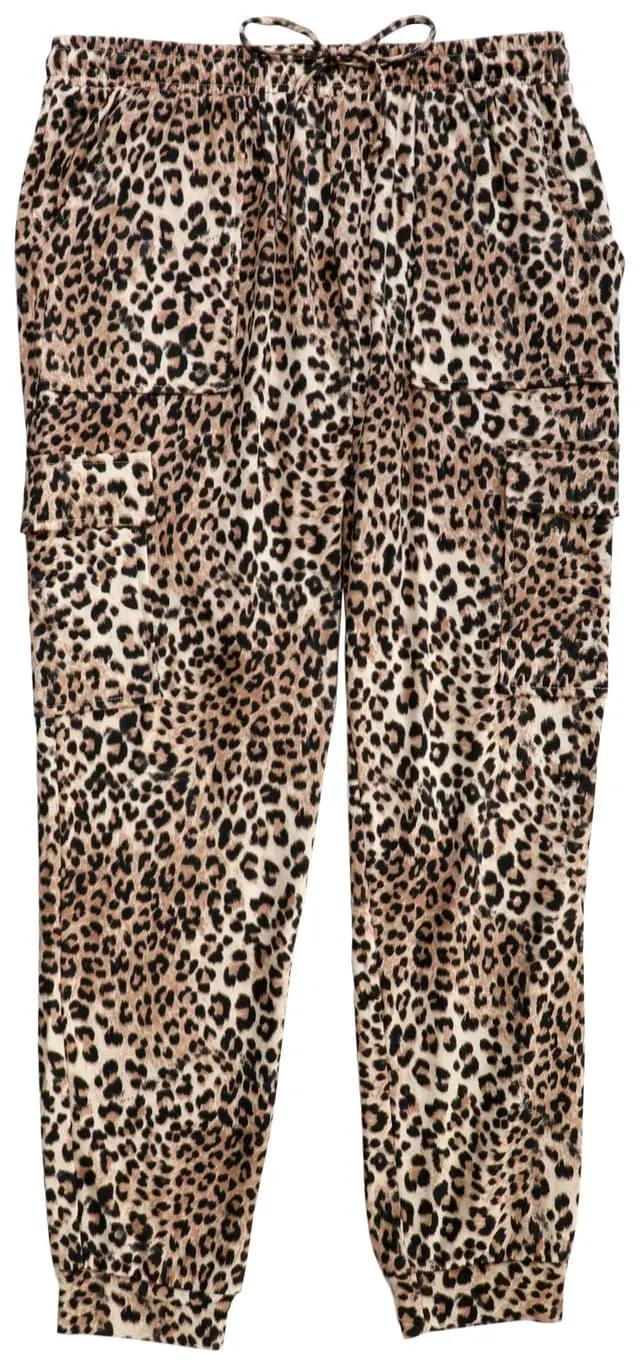 No Comment Juniors Cheetah Fleece Joggers