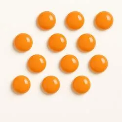 Mini Orange Enamel Button Magnets (Pack of 12 pieces)