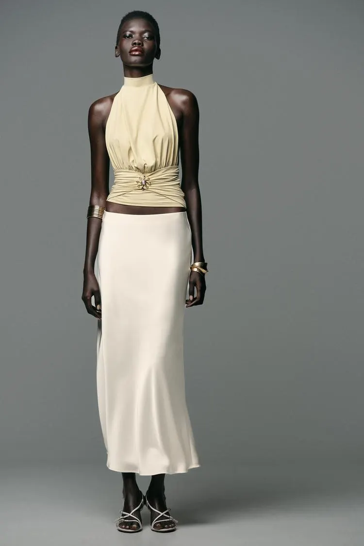 RUCHED POLYAMIDE SUN TOP