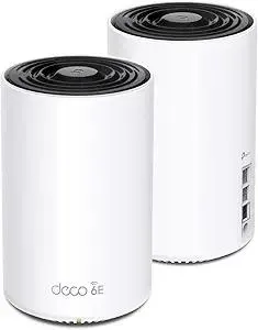 TP-Link Deco XE75 Pro AXE5400 Tri-Band WiFi 6E Mesh System - 2.5G WAN/LAN Port, Covers up to 5500 Sq.Ft, Replaces WiFi Router and Extender, AI-Driven Mesh, New 6GHz Band, 2-Pack