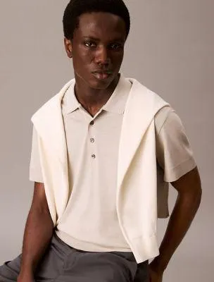 Fine Knit Lyocell Blend Polo Shirt