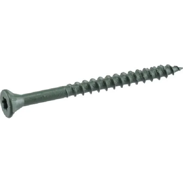 48405 Screw, #10 Thread, 3 in L, T25 Drive Size, Carbon Steel, Coarse Thread, Flat Head, Star Drive, Self-Drilling Point, Ceramic-Coated, 310/PK, Green