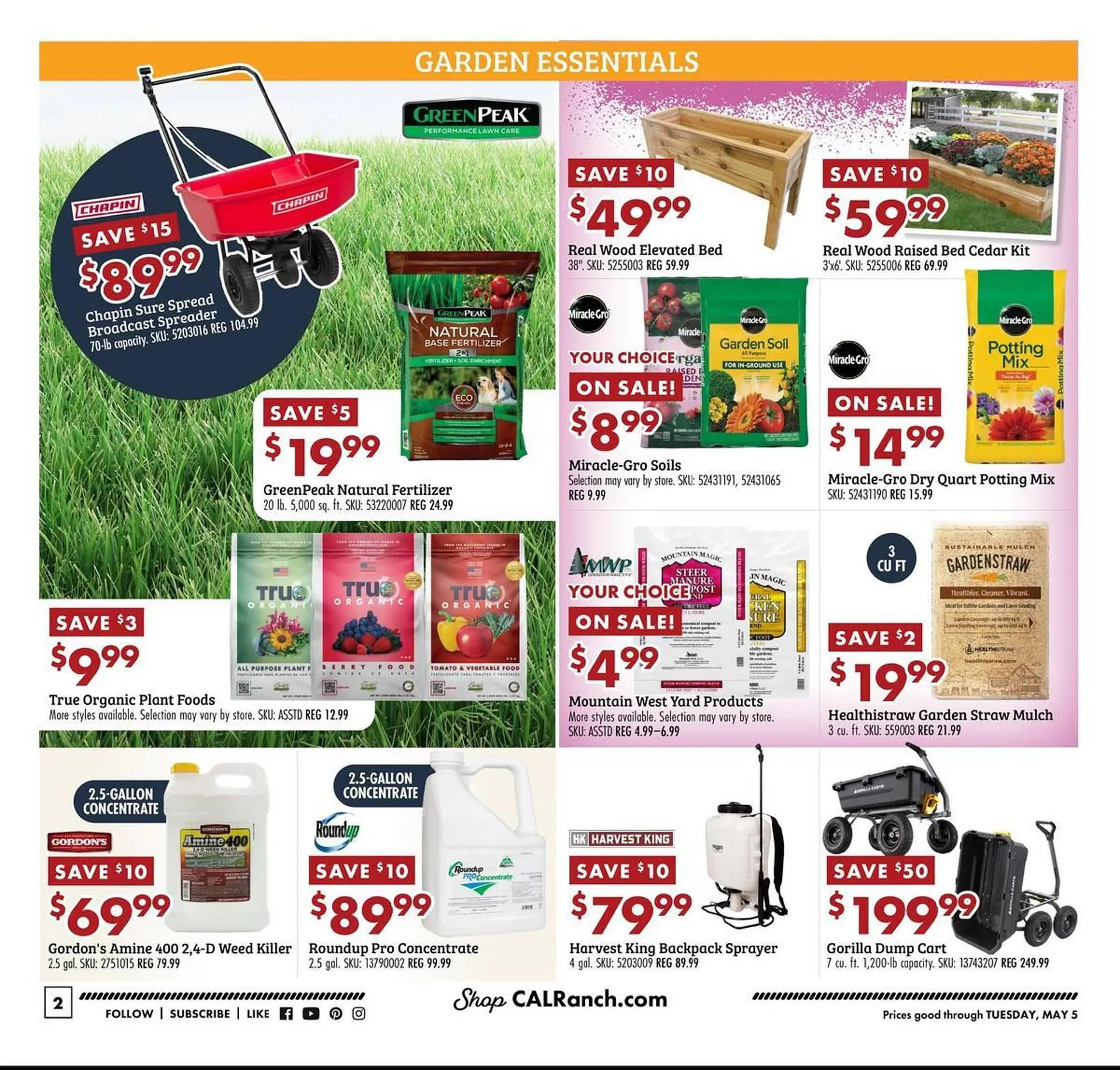 Weekly promotion C A L Ranch Stores weekly ad spanning from April 29 to May 5 2026 - Page 2 for Catalogue 365