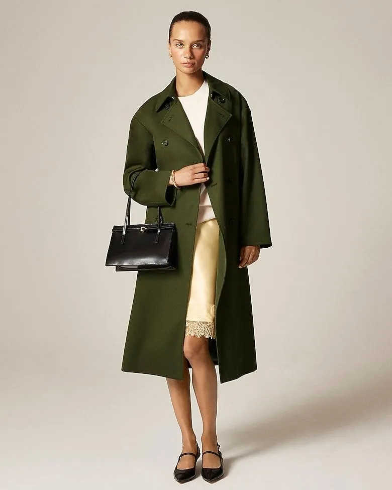 Trench coat in wool blend