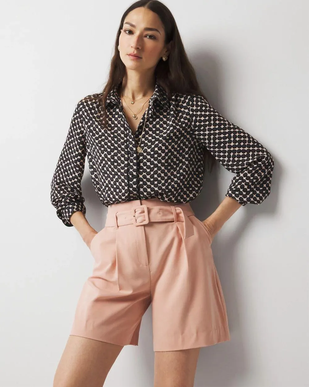 Extra High-Rise Belted Tailored Shorts