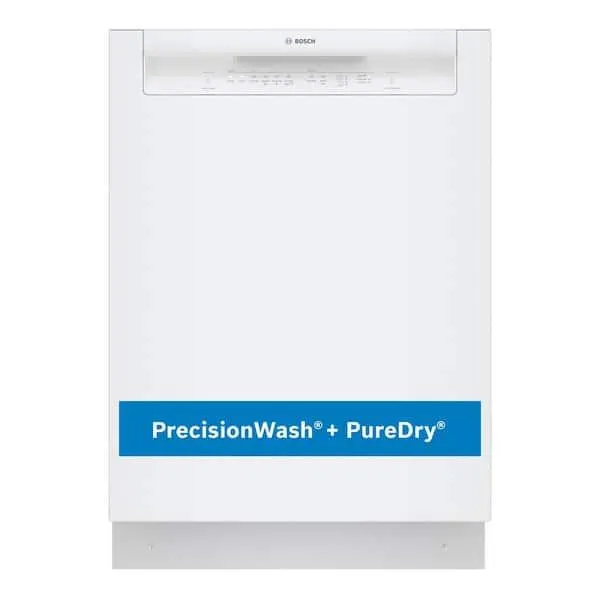 100 Series 24 in. White Front Control Tall Tub Dishwasher with Hybrid Stainless Steel Tub, 50 dBA