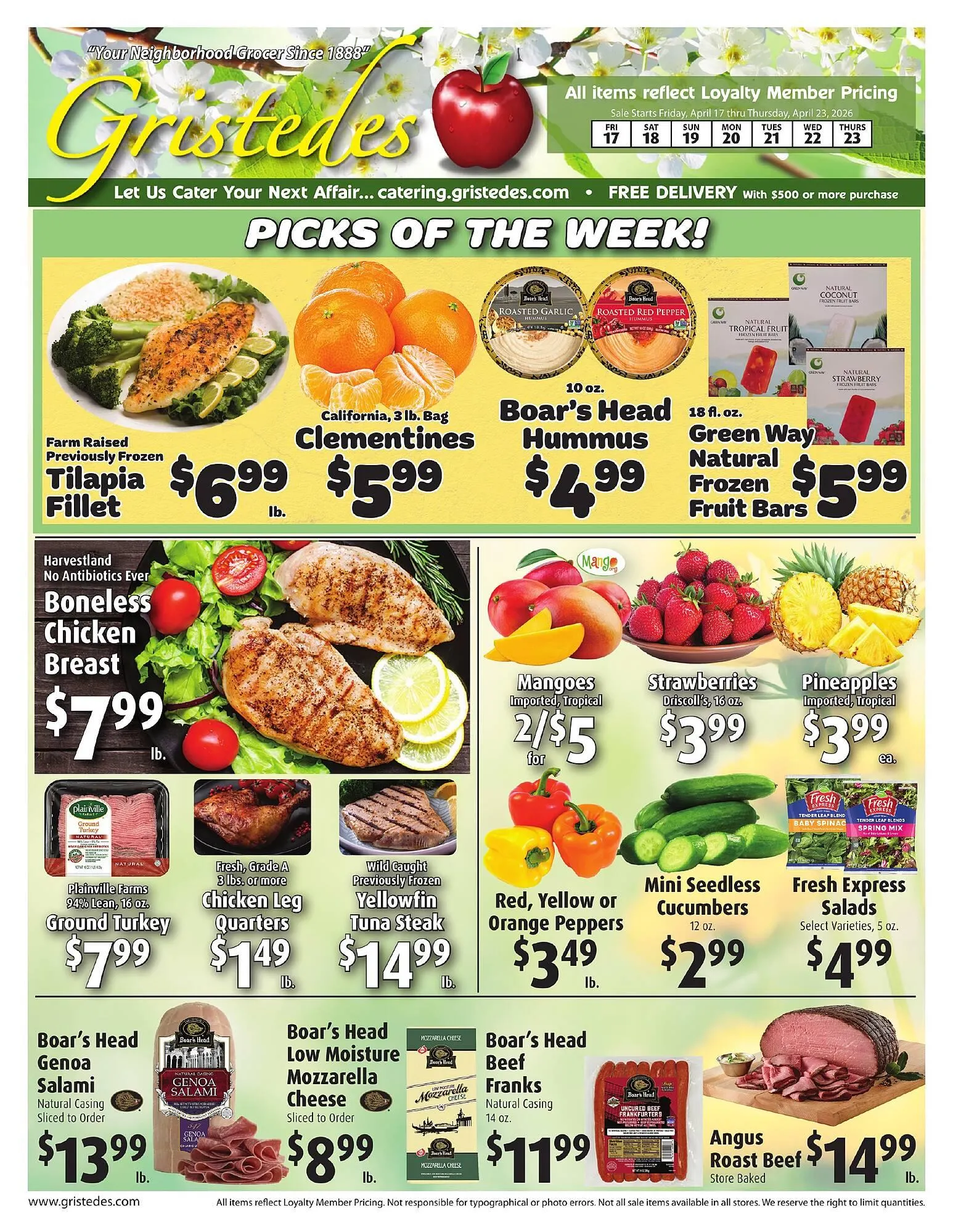 Weekly ad Gristedes circular from April 17 to April 23 2026 - Page 1