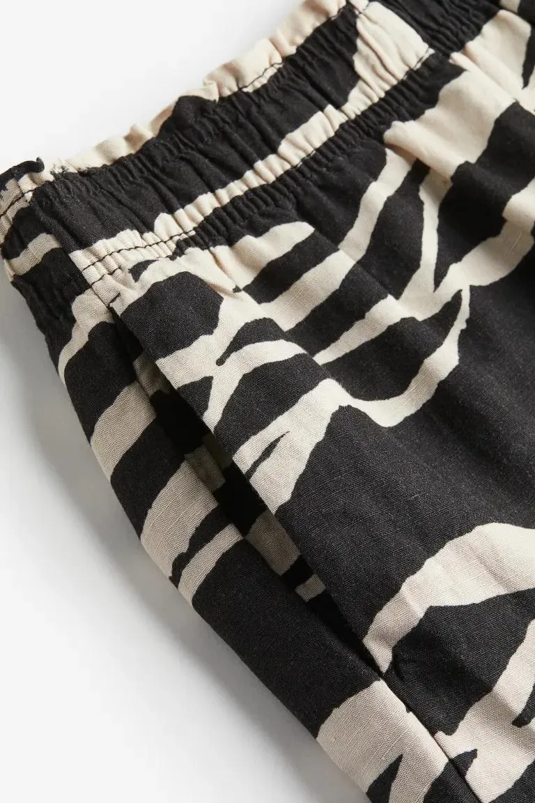 Linen-blend Pull-on Shorts