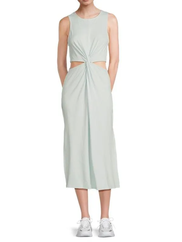 Around The World Twist Knot Sheath Midi-Dress