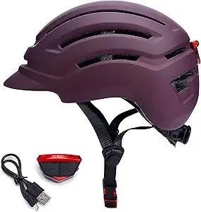 Adult Bike Helmet for Men Women, Mountain Road Bicycle Helmet with USB Rechargeable Taillight