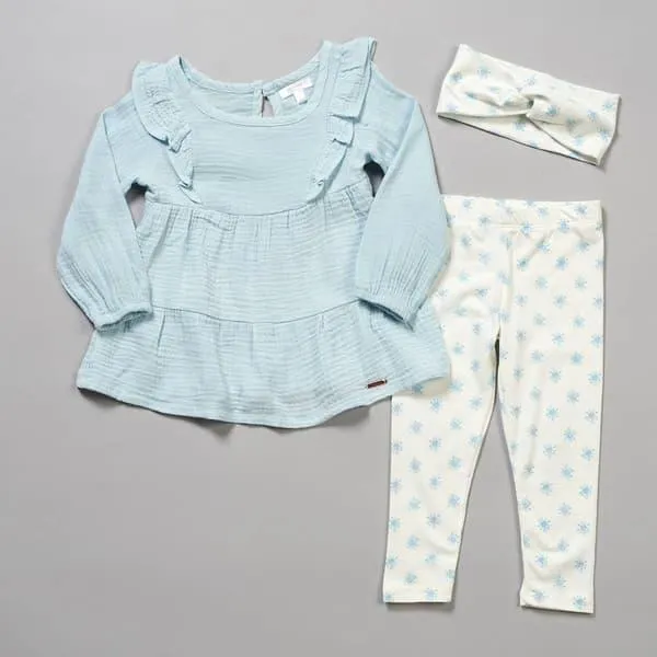 Baby Girl (12-24M) Tahari Crinkle Tiered Top/Floral Leggings Set