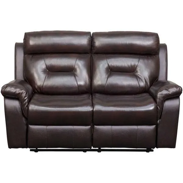 Watson Brown Leather Reclining Loveseat