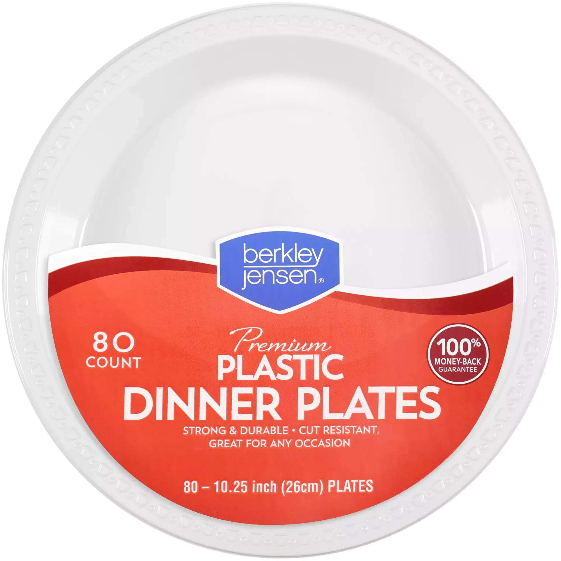 Berkley Jensen Premium 10" Plastic Dinner Plates, 80 ct.