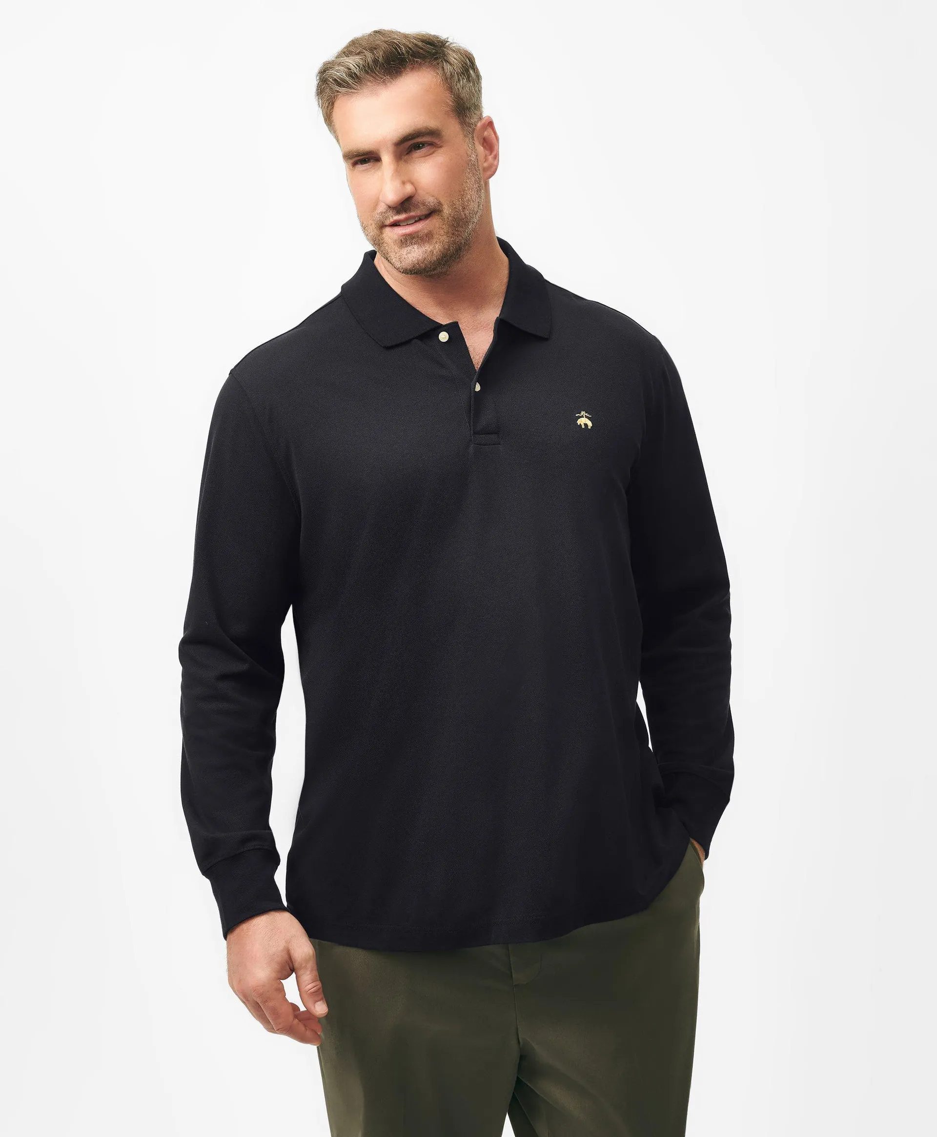 Golden Fleece ® Big & Tall Stretch Supima ® Long-Sleeve Polo Shirt