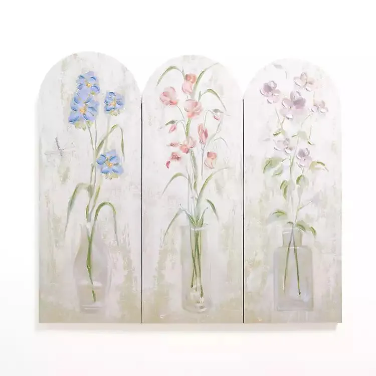 Floral Elegance Arch Canvas Art Prints, Set of 3