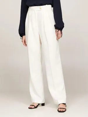 Relaxed Straight-Fit Linen Blend Pant