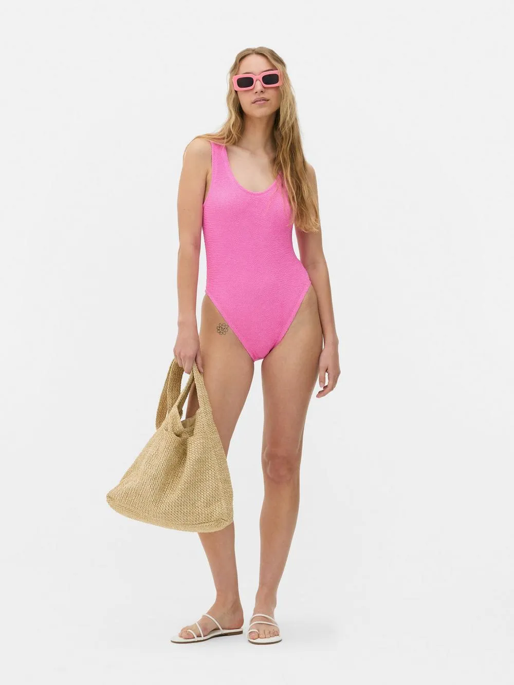 Scoop Back Crinkle Swimsuit