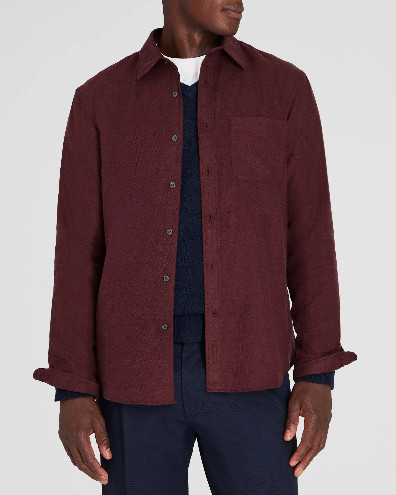 Solid Lightweight Flannel Shirt