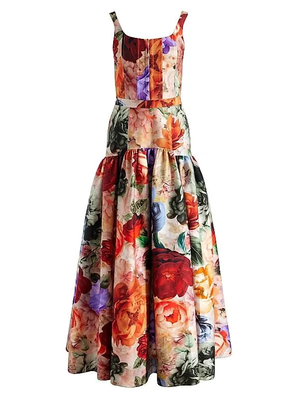 Diana Floral Drop Waist Maxi Dress