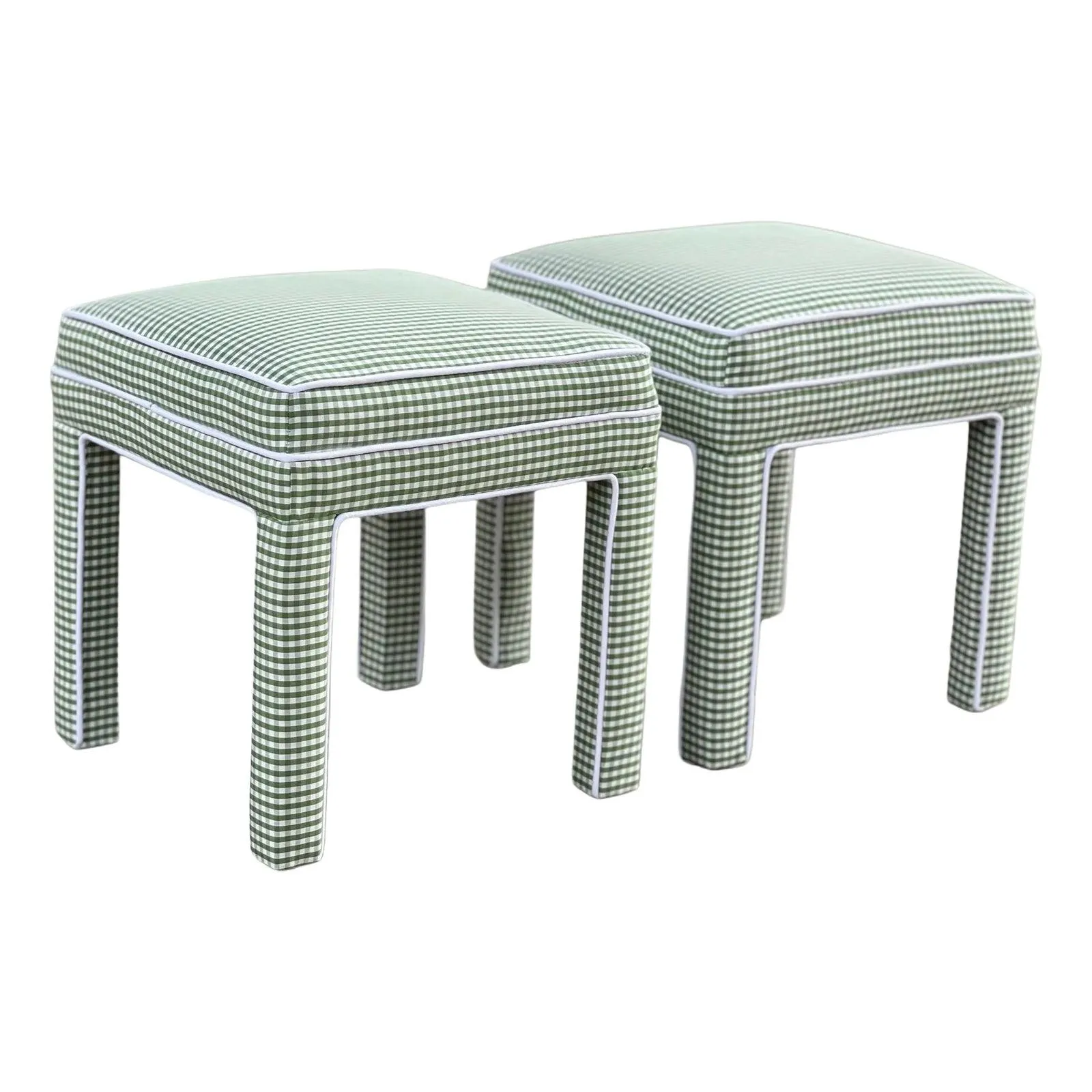 1980s Pair Custom Upholstered Benches/Ottomans