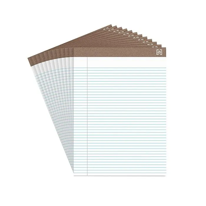 8.5" x 11.75", Narrow Ruled, White, 50 Sheets/Pad, Dozen (TR59938/TR58187)