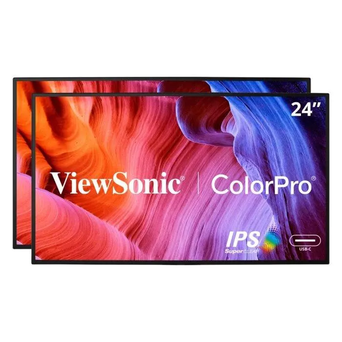 VP2468a_H2 - 24" ColorPro™ 1080p Dual Pack Head-Only IPS Docking Monitors with 65W USB-C and Daisy Chain