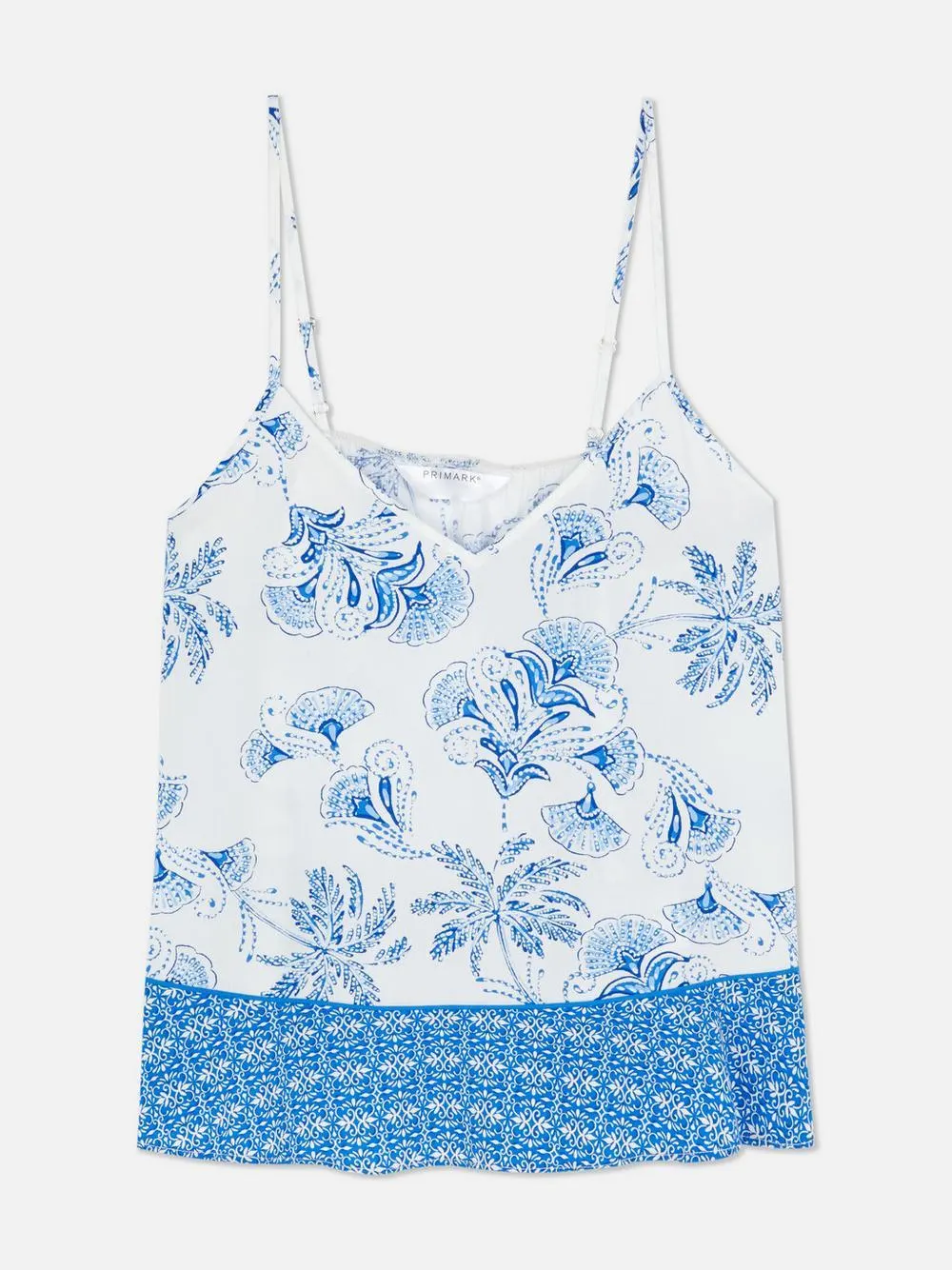 Trägertop mit Blumenmuster und Bordüre