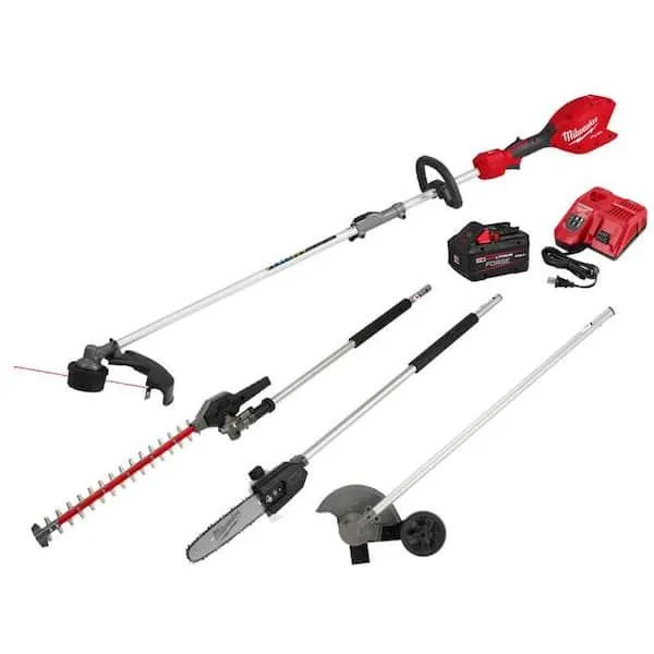 M18 FUEL 18V 16 in. Brushless Cordless QUIK-LOK String Trimmer 8.0 Ah FORGE Kit w/ Pole Saw, Hedge Trimmer, Edger