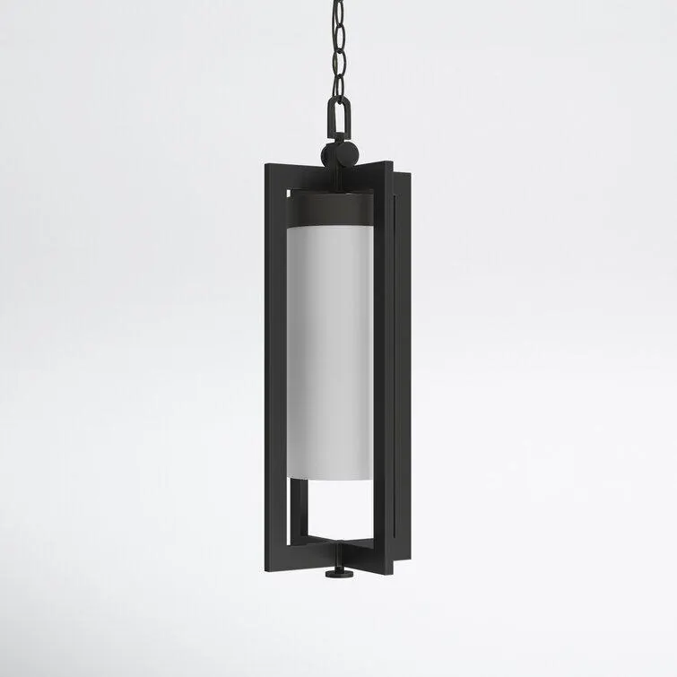 Melvin Frosted Outdoor Metal Hanging Lantern