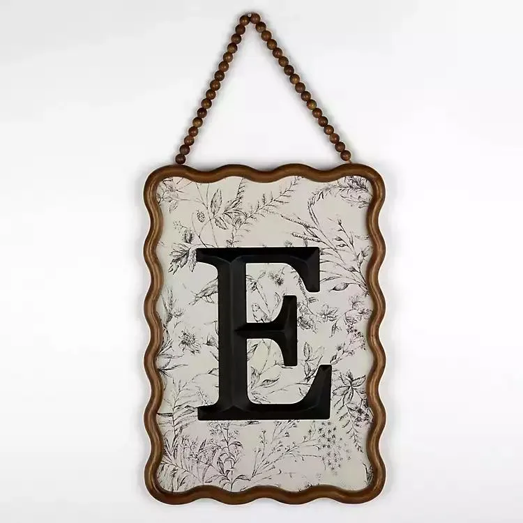 Toile Monogram E Wavy Wall Plaque